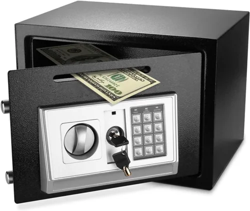 Miniatura 12 de Flexzion Caja Fuerte Pequeña con Ranura de Depósito - Caja Fuerte Electrónica de Depósito para Dinero con Cerradura de Teclado de Combinación
