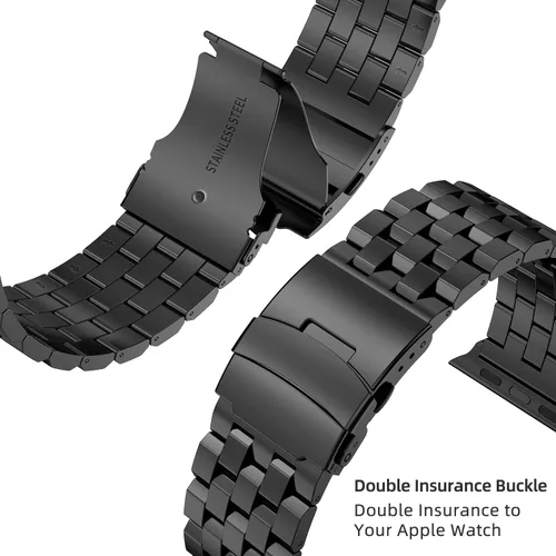 Miniatura 3 de Compatible con correas de Apple Watch de 1.732 pulgadas, 1.654 pulgadas, correas de metal de acero inoxidable sólido mejoradas para iWatch