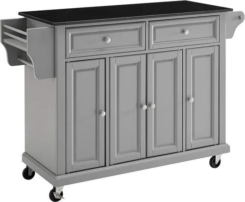 Miniatura 17 de Crosley Furniture isla de cocina con ruedas, Madera, Negro