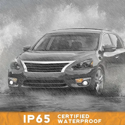 Miniatura 9 de WEELMOTO Faros delanteros para Nissan Altima 4Dr Sedan 2013-2015 2013-2015 reemplazo para 2013 2014 2015 Altima carcasa negra reflector ámbar