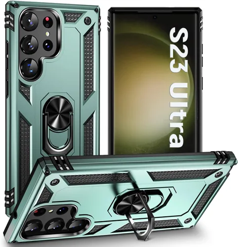 Miniatura 31 de Funda protectora diseñada para Galaxy S23 con soporte, a prueba de caídas militares, a prueba de golpes, a prueba de polvo, para Samsung S23, rosa