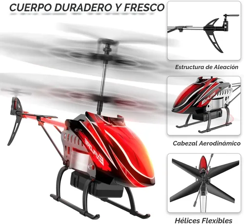 Miniatura 8 de BUSSGO Helicóptero RC, helicóptero de control remoto para niños con 30 minutos de vuelo (2 baterías), modos de luz LED 7+1, sujeción de altitud