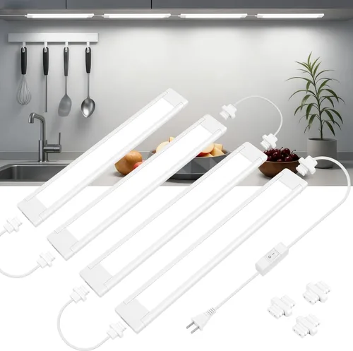 Miniatura 11 de maylit Barra de luz LED ultra brillante enlazable de 14 pulgadas, lámpara apta para inquilinos, luces interiores con cable para armario de cocina