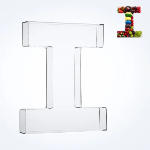 Miniatura 15 de Bandeja de 11" de Acrílico con Letras y Números – Bandeja Reutilizable y Rellenable para Aperitivos de Charcutería, Caja de Servir Postres
