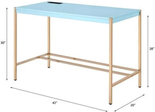 Miniatura 3 de Acme Midriaks - Escritorio de madera con puerto USB en azul y dorado
