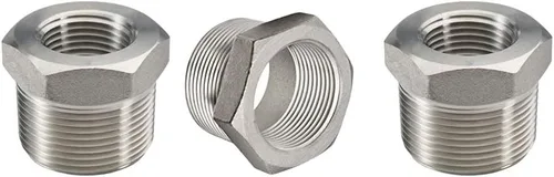 Miniatura 8 de Beduan - Buje reductor hexagonal de acero inoxidable, accesorio adaptador para tubería de fundición de 1-1/4" macho NPT a 1" hembra NPT