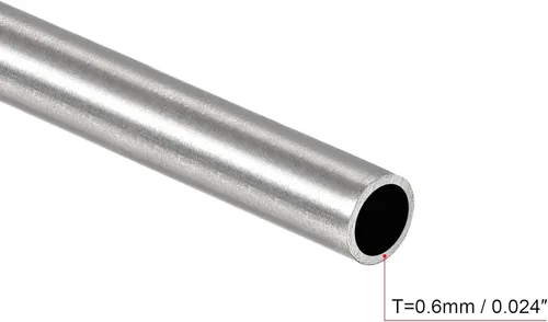 Miniatura 3 de uxcell Tubo redondo de acero inoxidable 304 0.197 in OD 0.024 in espesor de pared 9.843 in longitud 3 piezas