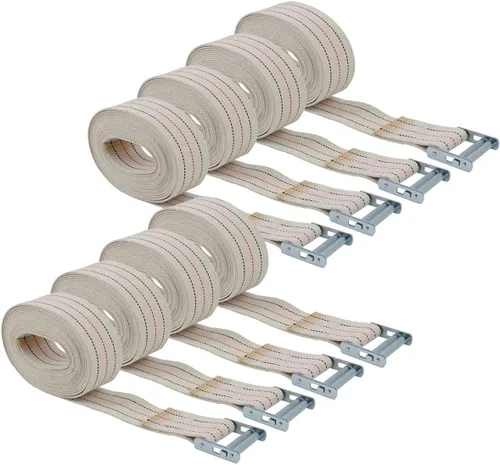 Miniatura 10 de Mytee Products Paquete de 2 correas móviles de piano de 2 pulgadas x 15 pies con hebilla de rodillo, hecha de correas de algodón