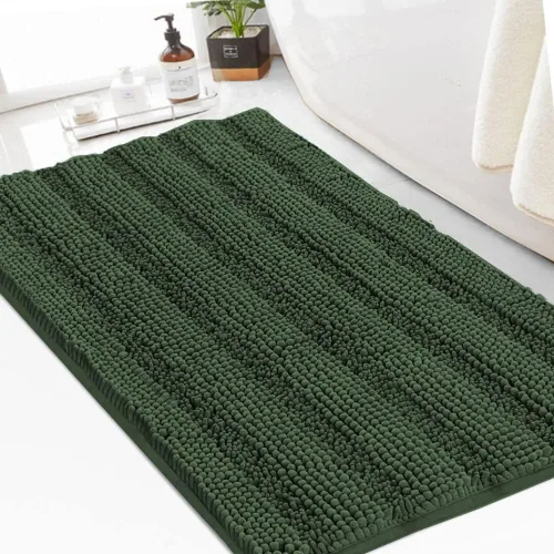 Miniatura 169 de Turquoize Alfombras de Baño de Chenilla Peludas Alfombra de Baño Antideslizante Gruesas Alfombras Peludas para Baño Chenilla Juego de Alfombra
