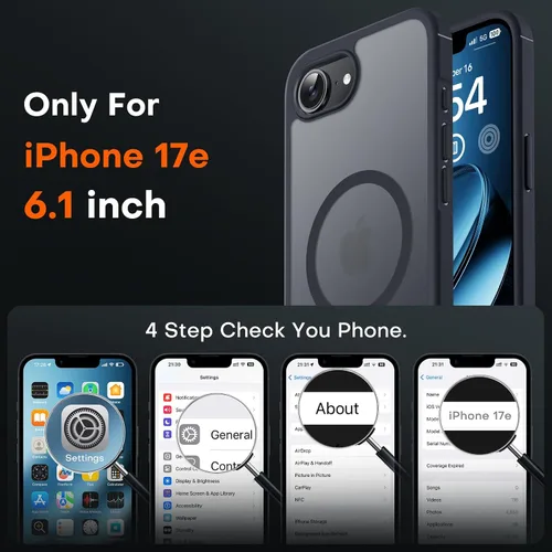 Miniatura 66 de TOCOL Funda para iPhone 11, compatible con Magsafe, protección completa de cámara, imanes integrados, protección contra caídas, funda translúcida
