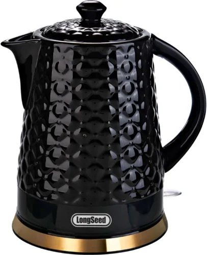 Hervidor eléctrico de cerámica, 1.5L/1200 W hierve agua rápida y fácilmente con protección de ebullición y secado automático, base giratoria
