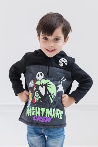 Miniatura 2 de Disney Nightmare Before Christmas Jack Skellington Oogie Boogie Sally - Sudadera de forro polar con cremallera de un cuarto para niños pequeños