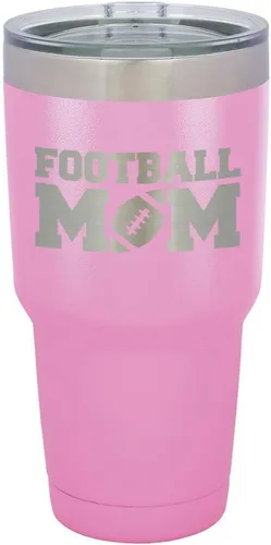 Miniatura 21 de FOOTBALL MOM - Vaso negro de 30 onzas con popote y tapa superior deslizante Taza de viaje de acero inoxidable Comparar con Yeti Rambler