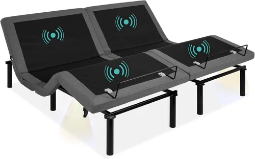 Miniatura 9 de Best Choice Products Marco de cama ajustable ergonómico tamaño Twin XL, base eléctrica con control remoto inalámbrico, luz nocturna, masajeador, 2