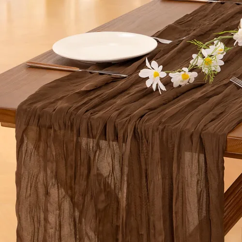 Miniatura 11 de Socomi - 10 caminos de mesa de gasa, estilo bohemio y rústico, para primavera, Pascua, bodas, fiestas, baby showers, cumpleaños y decoración, 120