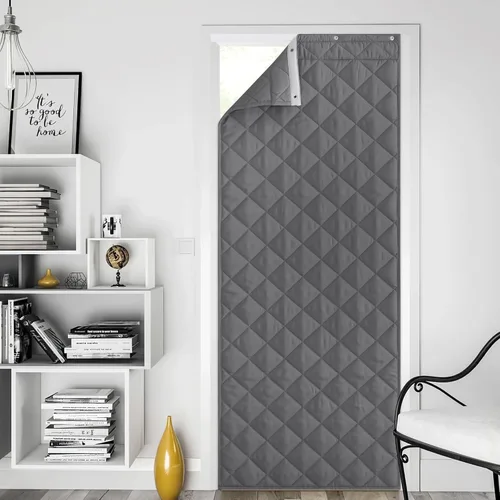 Miniatura 18 de NICETOWN Cortina de puerta con aislamiento térmico, opaca, ahorro de energía, con 3 formas de colgar, material grueso, fácil de instalar, mantiene