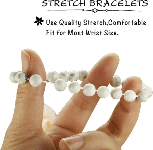 Miniatura 5 de FIBO STEEL Juego de 4 pulseras para parejas para hombres y mujeres, para él y ella, con corona, reina, pulseras de cuentas de 0.315 in, Acero