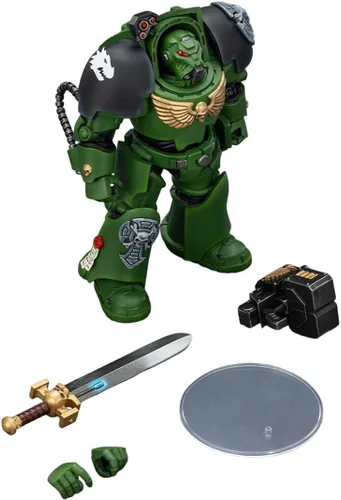 Miniatura 6 de JOYTOY Warhammer 40,000 1/18 Figura de acción Salamanders Terminator 1 con espada de poder y bolter de tormenta, modelo de colección de regalos