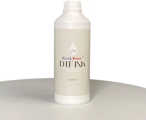 RockRose Tinta DTF blanca 33.8 fl oz para película de transferencia DTF, antiobstrucción, colores vivos, tinta de impresora DTF para ET-8550 L-1800