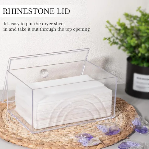 Miniatura 5 de zoocatia Soporte para hojas de secadora de lavandería de granja, contenedor de cápsulas de detergente transparente, dispensador de bolas de secadora