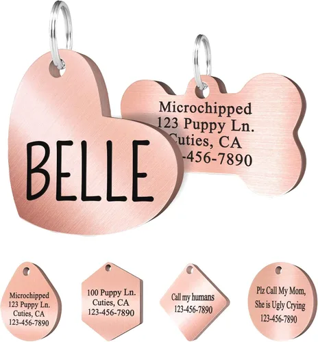 Miniatura 9 de Ultra Joys Etiquetas de identificación personalizadas de perros y gatos para mascotas, etiquetas de identificación personalizadas en la parte