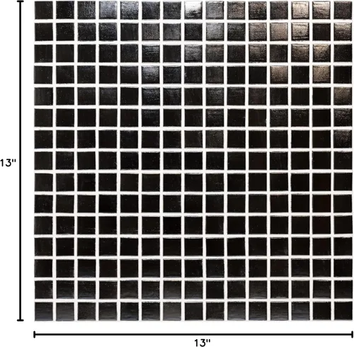 Miniatura 9 de URBN - Mosaico de vidrio iridiscente contemporáneo, casi negro pero gris oscuro, para interiores y exteriores, una caja de 20 hojas