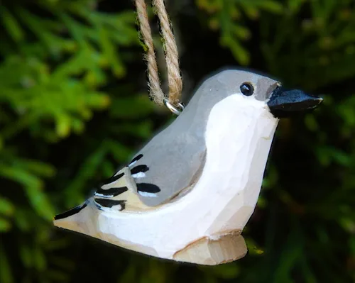 Selsela Adorno colgante hecho a mano de ruiseñor, figura de pájaro de madera tallada a mano, escultura de vida silvestre artesanal, decoración