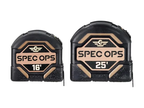 Miniatura 12 de Spec Ops Tools Juego de herramientas de cinta métrica de 16 pies y (2) 25 pies, hoja de doble cara de 1 pulgada, estuche de compuesto de grado