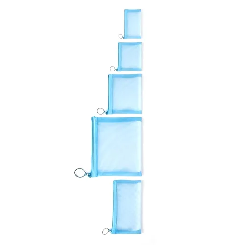 Miniatura 13 de patu Bolsas de malla con cremallera, paquete de 5 (XS/S/M/L y bolsa larga), organizador de accesorios cosméticos de maquillaje de belleza, kit