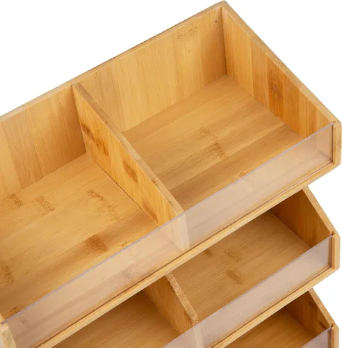 Miniatura 5 de Mind Reader Estación de condimentos de cápsulas de café, organizador de encimera, cocina, rayón de bambú, 13 pulgadas de largo x 6.25 pulgadas