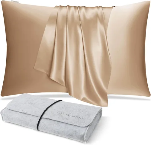Miniatura 40 de DISANGNI Funda de almohada de seda de morera 100% natural para cabello y piel con cremallera oculta, 22 momme ambos lados