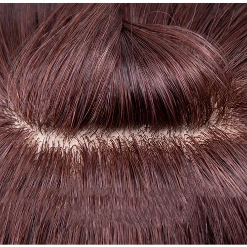 Miniatura 4 de Base de seda recta Cabello humano Topper de una pieza parte lateral parte frontal cierre con clips (7.9 in/parte izquierda negro)