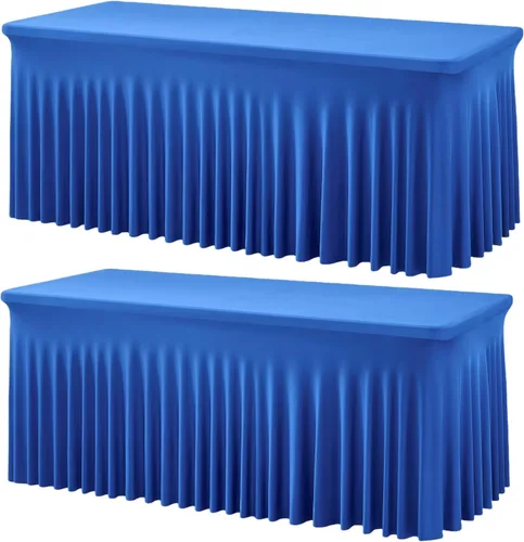 Miniatura 30 de Outpain - 4 paquetes de mantel de elastano de 6 pies para mesas plegables estándar - Mantel de mesa rosa bebé, protector de mesa para fiesta, boda