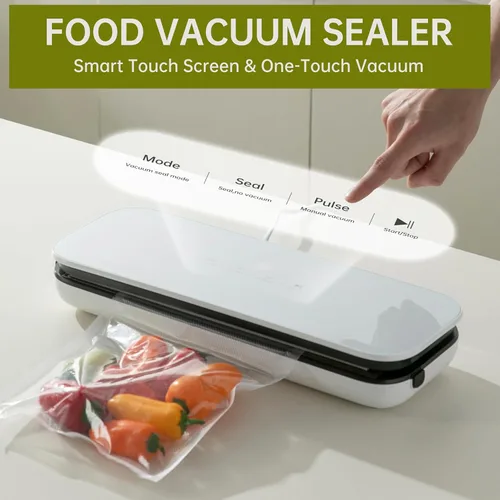 Miniatura 2 de THETCHRY Sellador al vacío para alimentos, 65 kpa de potencia de succión de precisión 6 en 1, ahorrador de alimentos rápido y compacto con 20 bolsas