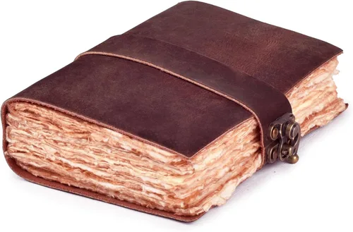 Miniatura 13 de LEATHER VILLAGE - Diario encuadernado en cuero vintage para mujeres y hombres - Libro de sombras - Cierre con llave - 200 páginas de papel artesanal