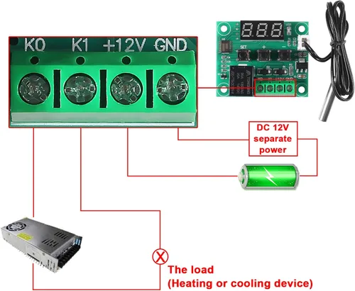 Miniatura 3 de 2 módulos controladores de temperatura W1209, pantalla LED, módulo de termostato digital con funda DC 12 V, interruptor electrónico digital
