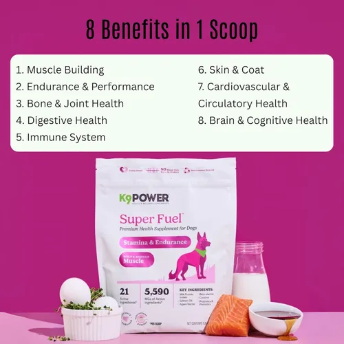 Miniatura 2 de K9Power Super Fuel – Constructor muscular para perros de trabajo, rendimiento y deportivos – Aumenta la resistencia, la recuperación y el apoyo