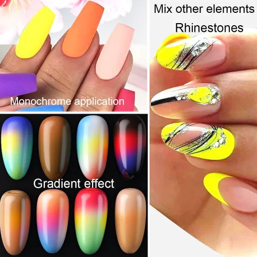 Miniatura 6 de Juego de 12 cajas de pigmento de fósforo de neón en polvo de pigmento de uñas de gran capacidad 240G Fluorescent Nail Glitter Gel Polish 12