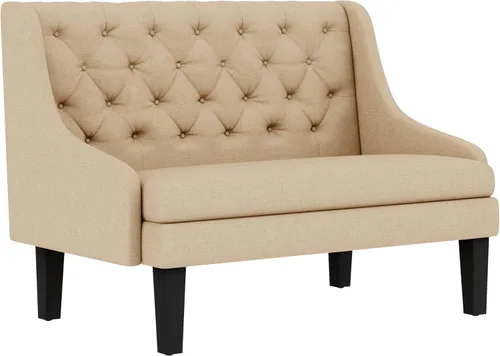 Miniatura 7 de Banco Settee con Respaldo Mini Sofá para Comedor Sala de Estar Entrada Moderno Banquette Tapizado con Botones Capitoné Loveseat Sofá con Patas