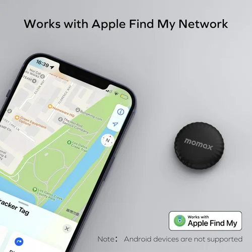 Miniatura 2 de MOMAX Buscador de llaves, etiqueta de rastreo, funciona con Apple Find My (solo iOS), rastreador de llaves con aplicación, ubicación de sonido
