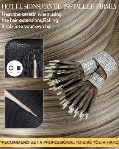 Miniatura 78 de 【Descuento】Hetto - Extensiones de cabello con cinta adhesiva, 40g, extensiones de cabello humano, color rubio ceniza oscuro degradado a rubio medio