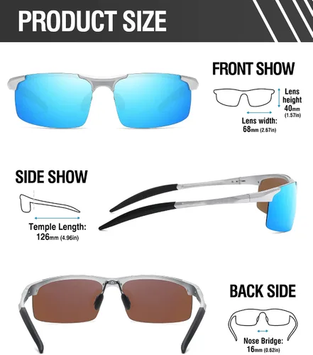 Miniatura 26 de Duco - Gafas de sol deportivas polarizadas para hombre con protección UV 8177s
