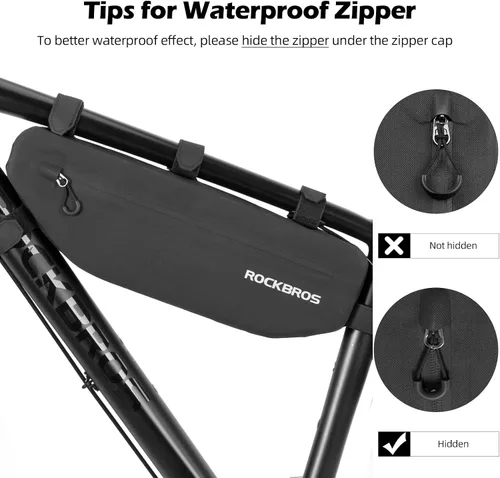 Miniatura 7 de ROCKBROS Bolsa de Marco de Bicicleta Impermeable Bolsa Triangular de Bicicleta Bolsa Bajo el Tubo Superior Bolsa de Esquina Bolsa de Almacenamiento