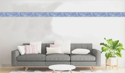 Miniatura 4 de Dundee Deco Papel tapiz para despegar y pegar, DDAZBD9381, diseño abstracto, color azul y morado, diseño retro, 15 pies x 7 pulgadas