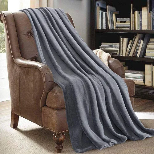 Miniatura 17 de JML - Manta de tela de polar de 50 x 60 pulgadas, lujosa, suave y ligera, para la cama y el sofá Color liso violeta