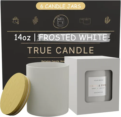 Frascos 14 oz - Frascos de vela vacíos para hacer velas - Envase de vela a granel - Frascos de vela de vidrio con tapas - Recipientes de vela para