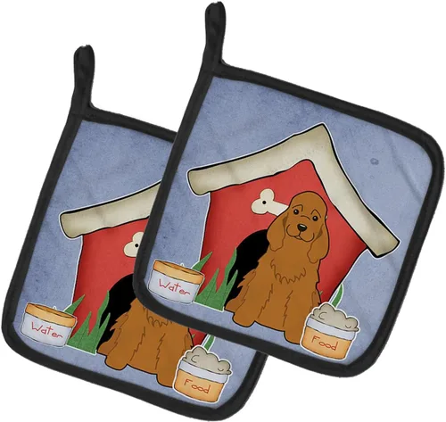 Miniatura 120 de Caroline's Treasures BB2894PTHD Dog House Collection Chow Chow Chow - Par de soportes para ollas, 7.5HX7.5W, multicolor 4-Azul