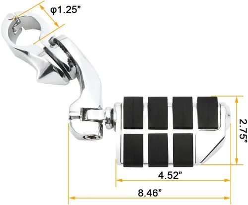 Miniatura 6 de TCMT Reposapiés ajustables de carretera de 1.25 pulgadas para Harley Touring Road King Street Glide Road Glide Electra Glide Softail Sportster Dyna
