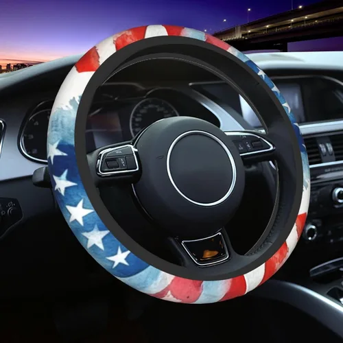 Miniatura 11 de Funda para volante con diseño de vaca, antideslizante, transpirable, absorbente de sudor, adecuada para SUV, camioneta, camión, automóvil