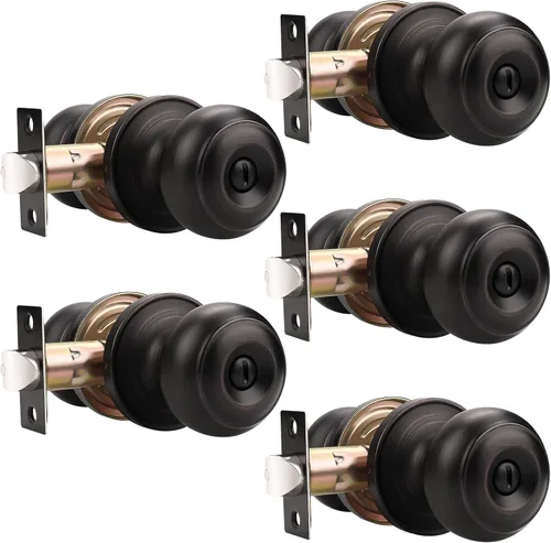 Probrico 609-ORB-BK - Perilla para puerta de baño, interior, sin llave, color bronce aceitado. Bronce frotado con aceite